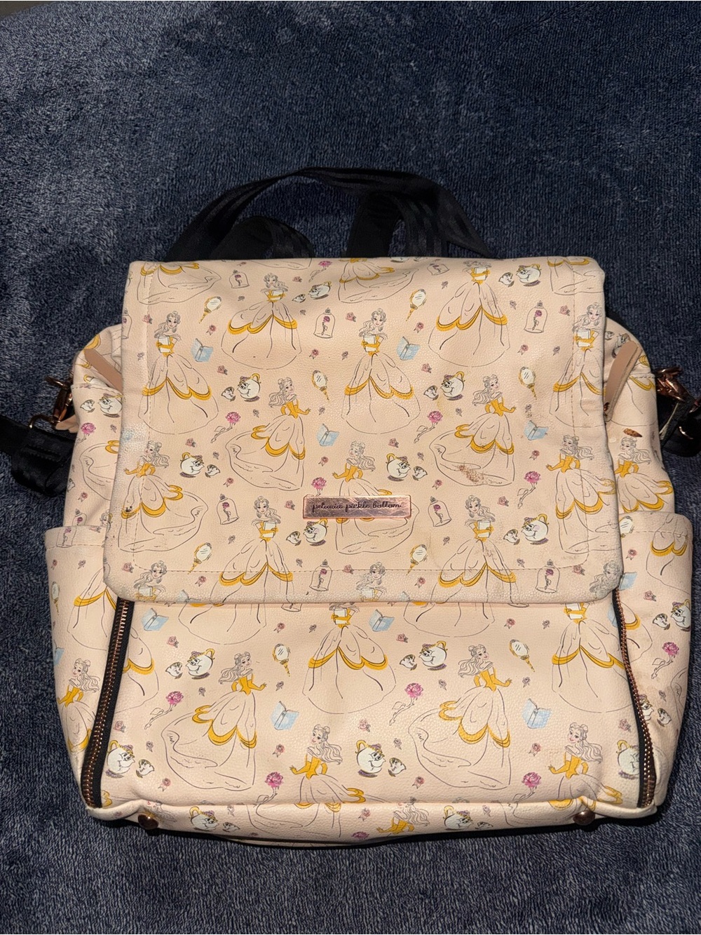 Petunia Pickle Bottom Beige Disney Princess Print Baby Bag